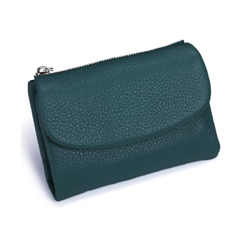 Joyfullygo Wallet, Unisex Pebble Leather Wallet, Multiple Card Genuine Leather Zipper Slots Slim Travel Purse (I)