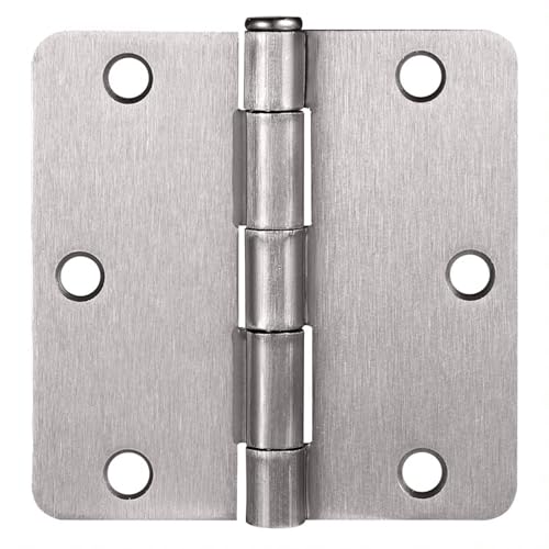 Design House 181354 3.5 x 3.5 1/4 Inch Radius Hinge 2, Satin Nickel, Pack of 3 - Image 2