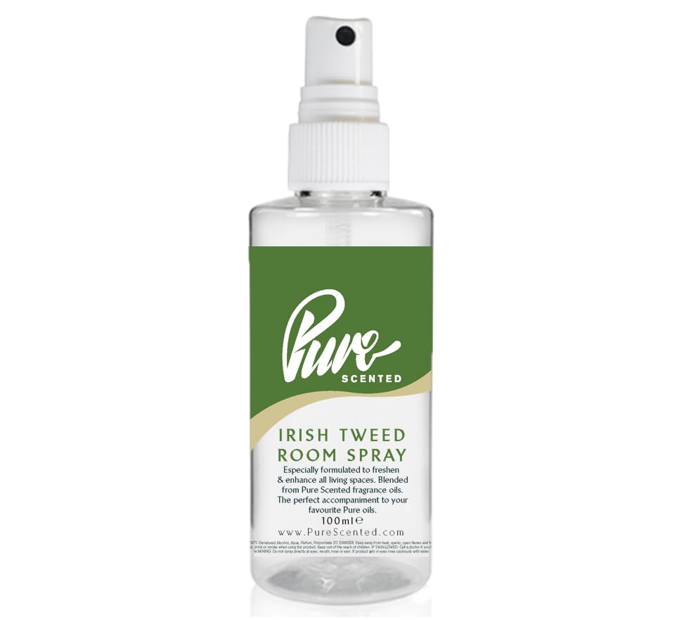 "Pure Scented 100ml Room & Fabric Sprays Suitable For Home, Car, Caravan, Work, Gym Bags, Odour Eliminators (1 x 100ml, Kreed Irish Tweed)"