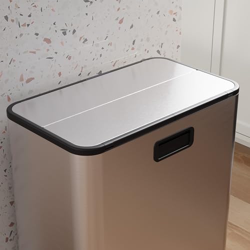 Caneca de basura doble 15 gal con pedal y cubetas extraíbles miniatura 5