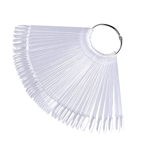 300 PCS Nagellack nail Display Transparent Nail Art Tips Stick Nagel Präsentationstips Nagelkunst Fächer Praxis Nagelrad Nagelspitzen Nagellack Karte Nail art Praxis Vorlagen