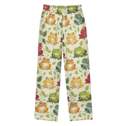 ALAZA Color Frog Leaf Animal Pajama Lounge Pants Long Sleep Pajama Bottoms with Pockets2