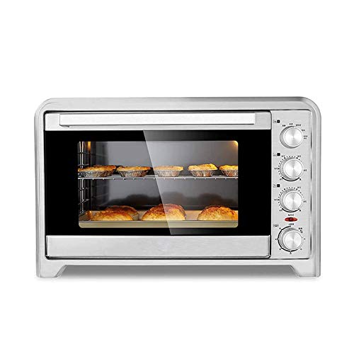 75L Elektrogrill mit Temperatureinstellung 100-250 □ und 60 Min Timer, 2200W mit Doppelverglasung Tür Toaster, leicht zu reinigen, Silber