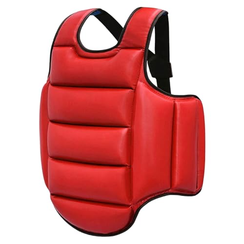 Cunlvyyds Boxing Body Protector, Reversible Chest Guard, Martial Arts Belly Protection Pad, Red & Blue Boxing Body Pad 160-180cm