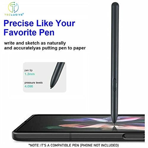 Image of T Teclusive Smart Stylus Pen Compatible for Galaxy Z Fold 5 / Fold 4 | Auto Pop up Stylus Tip | Direct Use Pen for Main Screen - Black