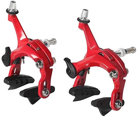 SENQI Bike Caliper Aluminum Alloy Bicycle Brake Caliper Clamp Bicycle C Caliper for Fixed Gear Bikes Road Bikes Bike Accessories(47-57mm Red)