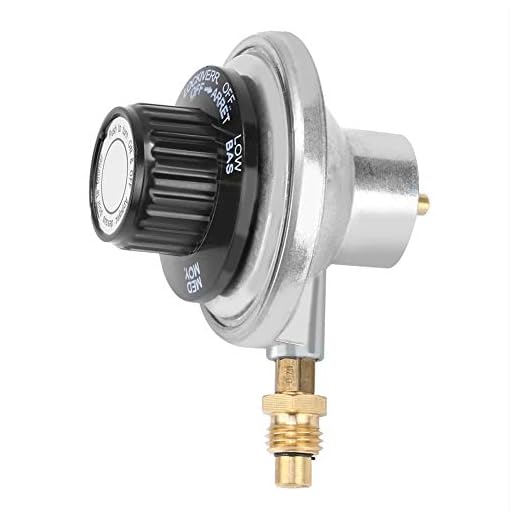 Yosoo Regulador ajustável a gás, válvula de controle de churrasqueira a gás de 1"-20UNF, liga de zinco, válvula reguladora de gás ajustável de baixa pressão, churrasqueira