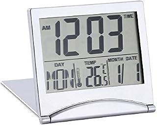 Conijiwadi LCD Display Calendar Alarm Clock Desk Digital Thermometer Cover Flexible Desk Table Clock