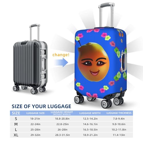 Luggage Suitcase Cover Protector, Printed Smiley Yellow Pear Luggage Covers for Suitcase, Baggage Covers Fits 18-32 Inch Luggage 6