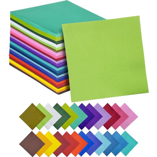 Surprisist SU10INSOLIDNAPKIN4SERIES120 24 Colors Cocktail Napkins 5 * 5Inch Disposable Beverage Napkin Paper cover