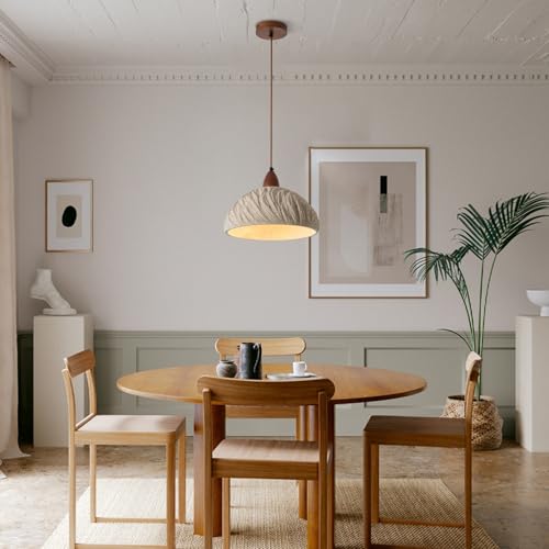 Lámpara colgante de madera para comedor que resuelve techos vacíos 7