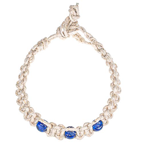 BlueRica Extra Large Hemp Necklace with Three Accent Beads