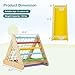 Costzon 4 in 1 Climbing Toy for Toddlers, 3-Sided Montessori Wooden Triangle Climber with Sliding Ramp, Climbing Net & Board, Kids Boys Girls Indoor Home Daycare Gym Playset Birthday