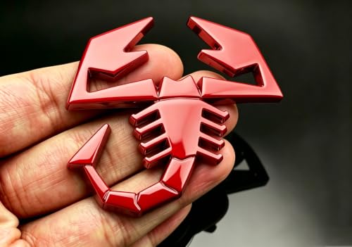 Image of 3D Scorpion Chrome Emblems Badges Sticker Car Vehicle, Truck, Motorcycle, RV, Scooter, SUV, Door, Window, Room, Wall and More Decoration (Red Scorpion)