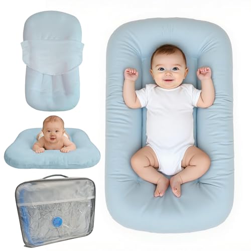 Baby Lounger for Infants Babies 0-24 Months, Bionic Organic Lounger, Soft Cotton Breathable Infant...