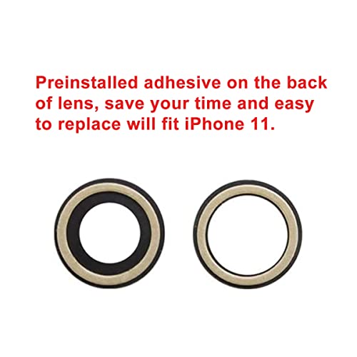 Perzework Original Back Rear Camera Lens Glass Replacement For Iphone 11 6.1 Inches With Pre-Installed Adhesive And Reparing Toolkit #TOP2