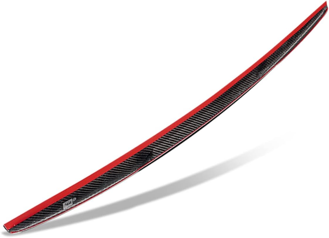 Auto Dynasty V-Style Rear Car Trunk Lid Spoiler Compatible with Audi A4 / A4 Quattro Sedan 2009-2012, Glossy Black, Carbon Fiber