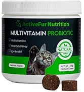 ActiveFur Nutrition Multivitamin Digestive Support Chews for Cats - 135 Salmon Flavoured Soft Chews