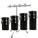 Beatello Carbon Steel Rocket Tom Octabons Drum Set (Drum cavity depth14.5, 12.5, 11, 8.6 Inch) - Professional Metal Toms for Heavy Music | Stage & Studio Upgrade（Black）