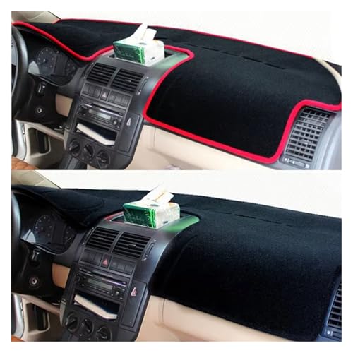 Alfombrilla para salpicadero con borde rojo protector antideslumbrante LHD 4