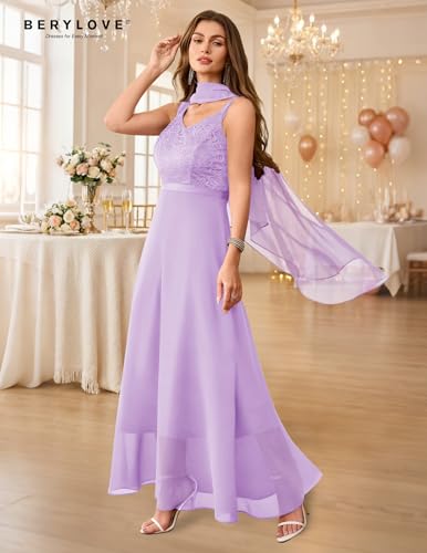 Image of BeryLove Summer Formal Wedding Guest Prom Dresses Sequin Cocktail Evening Lace Elegant Mother of The Bride Dress