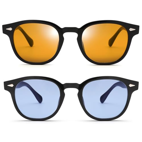 Retro Round Sunglasses For Men Women - Vintage Circle Tinted Sun Glasses3