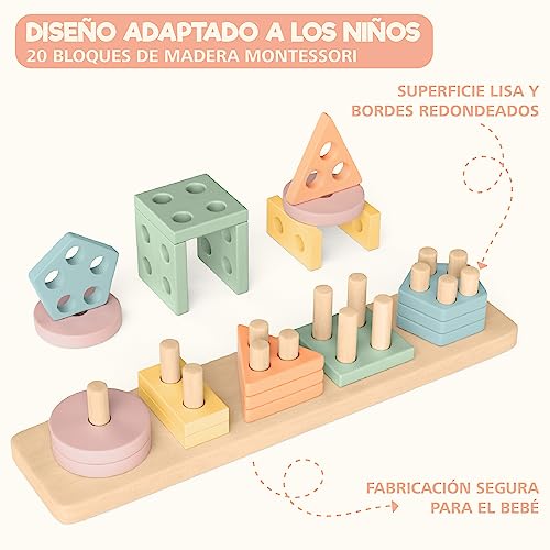 Variante de Sweety Fox juguetes montessori Colores Pastel 20 bloques