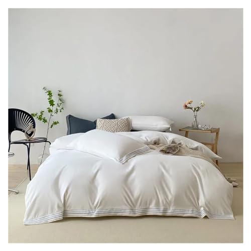 Couvercle de couette gris blanc brossé pour des nuits de sommeil paisible