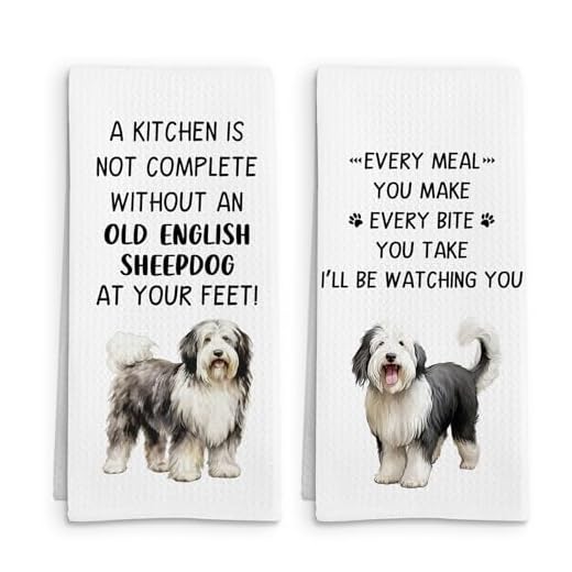 FSTCSV Old English Sheepdog Gifts Dog Kitchen Towels, Gifts for Old English Sheepdog Lovers Hand Towel, Every Meal You Make Decorative Tea Dish Towels for Kitchen, Funny Dog Kitchens Decor, 16x24in