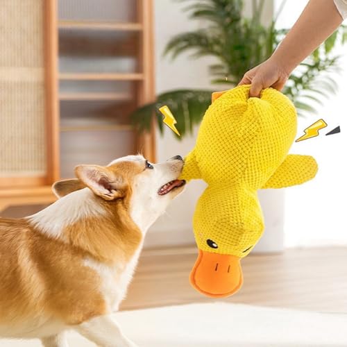 Anti Stress Ente für Hunde,Antistressente für Hunde,Interaktives Hundespielzeug Ente,Quietschspielzeug Kuscheltier Unzerstörbar,Hundekuscheltier,Stressente Spielzeug,Robustes Dog Toys für Mittlere