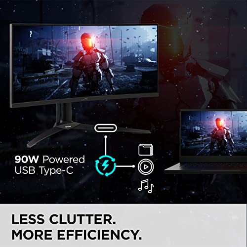 ViewSonic XG341C-2K 34 Inch 1440p 21:9 Curved Gaming Monitor 1ms, 200Hz, FreeSync Premium Pro, Mini LED, HDMI 2.1, USB C, HDR1400 by ViewSonic - Used condition - Image 4