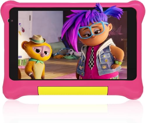 Freeski Tablet für Kinder, 7 Zoll Tablets für Kinder, Android 13 Tablet, 5GB+32GB, IPS HD, WiFi, Bluetooth, Dual Camera, Child Safety, Schutzhülle (Rosa)