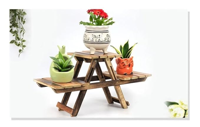 True trust online Plant Stand for Indoor Plants, Outdoor Tiered Plant Shelf for Multiple Plants, 3 Tiers Wood Plant Holder Table Stand for Patio Garden Living Room (B09NCGVRMP) Amazon Price History, Amazon Price Tracker