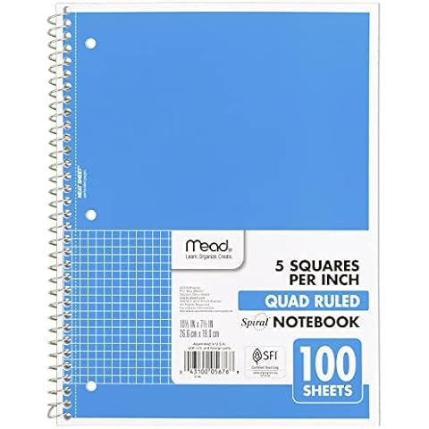 Mead 1-Subject Graph Notebook Cover