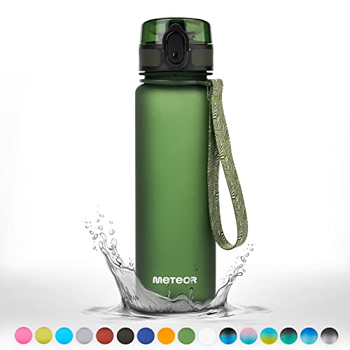 meteor Trinkflasche Kinder auslaufsicher 500 ml Tritan BPA-frei Dunkelgrün – Ansicht 5