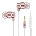 Jies Wired Earphones in Ear Headphones Noise Cancelling Earbuds Bass Stereo Headsets with Microphone & Volume Control & Remote for iPhone Android iPod iPad Mp3 Tablet Laptop (Gold)