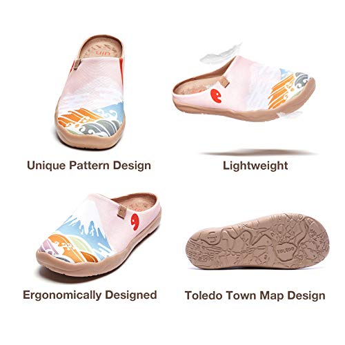 Image of UIN Slipper Woman Travel Art Painted Shoes Wide Toe Casual Home Slip On Mules Malaga