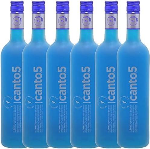 Canto 5 Vino Azul Frizzante Vino Espumoso Afrutado Refrescante 75 cl Pack 6 Botellas Bebida Original para Fiestas Eventos Celebraciones