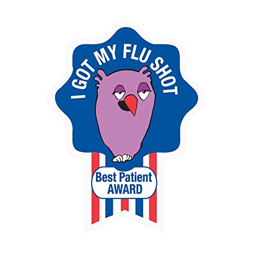 PDC Healthcare Flu Shot Sticker Purple 2 inch