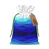 Materiale di alta qualità: barca a vela con uccelli Maritime Christmas Bag è realizzata in lino ecologico di alta qualità, regalo con texture delicata e semplice e leggera poiché può essere riutilizzata molte volte.