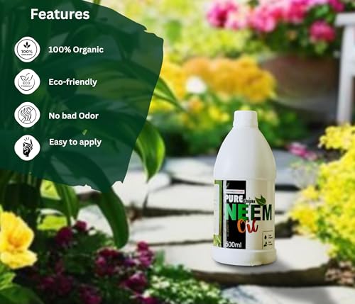Image of Chipku Pure Cold Pressed Water Soluble Neem Oil 500ml Pack Of 2 With Free Spray Gun Concentrate For Plants & Garden For Indoor And Outdoor Removes Aphids Fungus Thriphs Mildew For Making 200 Neem Spray Bottles