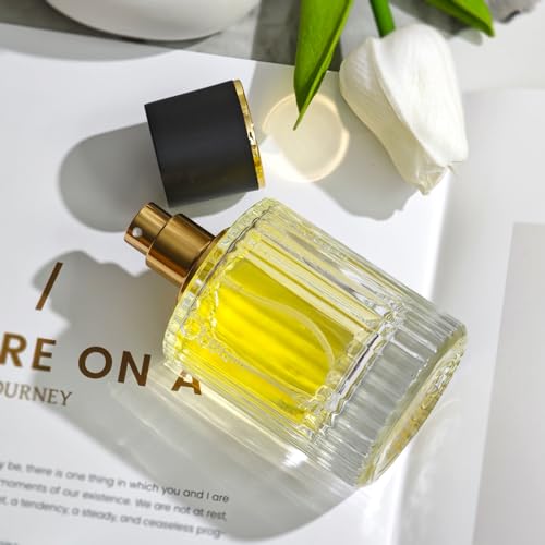 50ml/1.7 Oz Glass Spray Bottle Perfume Atomizer,Round Glass Perfume Travel Refillable Spray Bottle Empty with 3 Kinds of Dispenser (Clear2)4