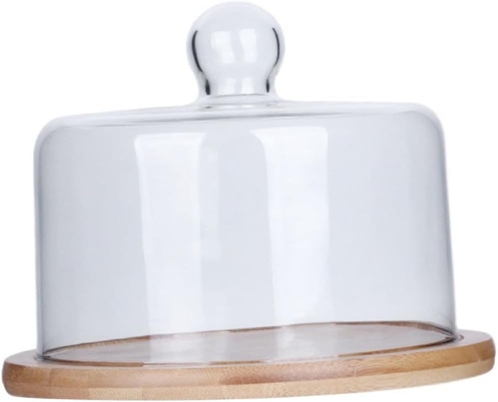 Glass Cake Cover with Large Tray, Dessert Protecting Dome, Food Glass Cover for Party Display and Fresh-keeping
