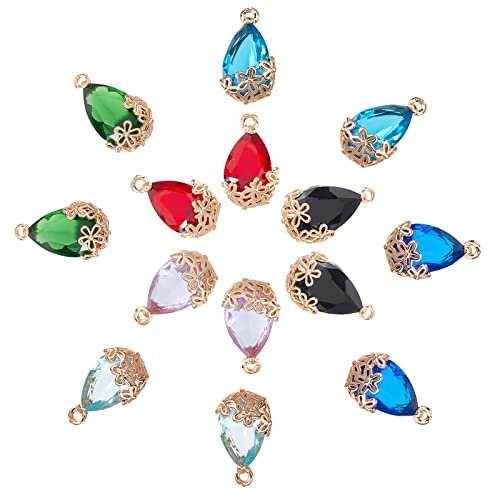 Pendentifs en cristal goutte d'eau strass et apprêts de bijoux fleurs pour débutants