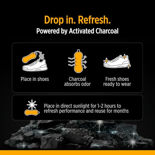Image of StinkERASERS Activated Charcoal Shoe Deodorizer Bags, 2 Pack | Natural Odor Eliminator, Shoe Smell Remover, Reusable Unscented, Moisture Absorber Inserts, For Sneakers, Boots & Gym Bags
