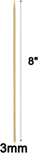 Miniatura 2 de Fasmov Paquete de 1000 brochetas de bambú natural, brochetas de bambú para aperitivos de barbacoa para parrilla, brochetas, frutas, aperitivos,