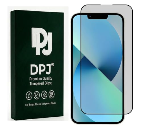 Image of DPJ Privacy Tempered Glass for iPhone 13 /13 Pro /14 /16E /17E (6.1 Inch) With Installation Kit | Military-Grade Screen Protector | Edge to Edge Coverage |9H Hardness |Bubble-Free | Case Friendly | [Pack of 1] [Privacy]