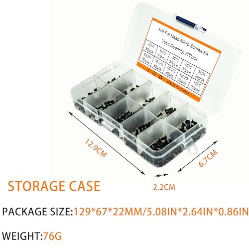 300 PCS Black Laptop Notebook Compute Replacement Screws Kit 10sizes， M2 /M2.5 / M3 Cross Head Small Screw, for Toshiba Gateway, Samsung HP, Sony Acer, Asus, Solid-State Drive SATA - Thumbnail 7