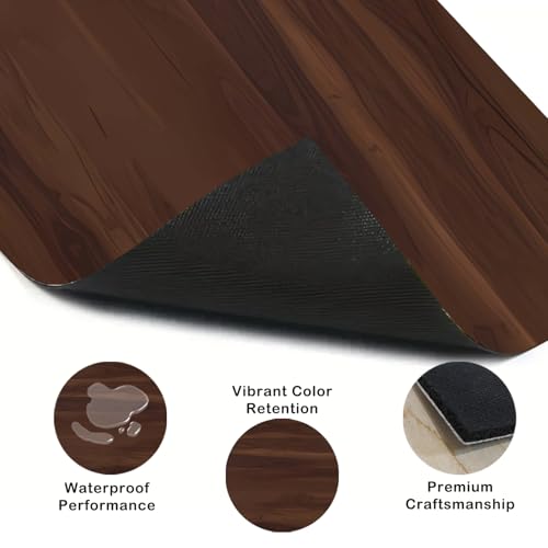 Image of Nuxovilar Stove Top Cover for Electric Stove, 20x28 Inch Polyester Glass Cooktop Protector with Rich Dark Wood Grain Texture, for Kitchen Decor & Daily Use