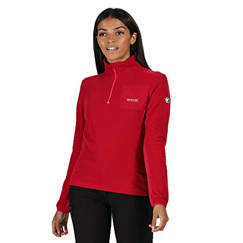 Image of Regatta Women Highton' Lightweight Extol Stretch Side Panels Half Zip Fleece - Dark Cerise, Size 18